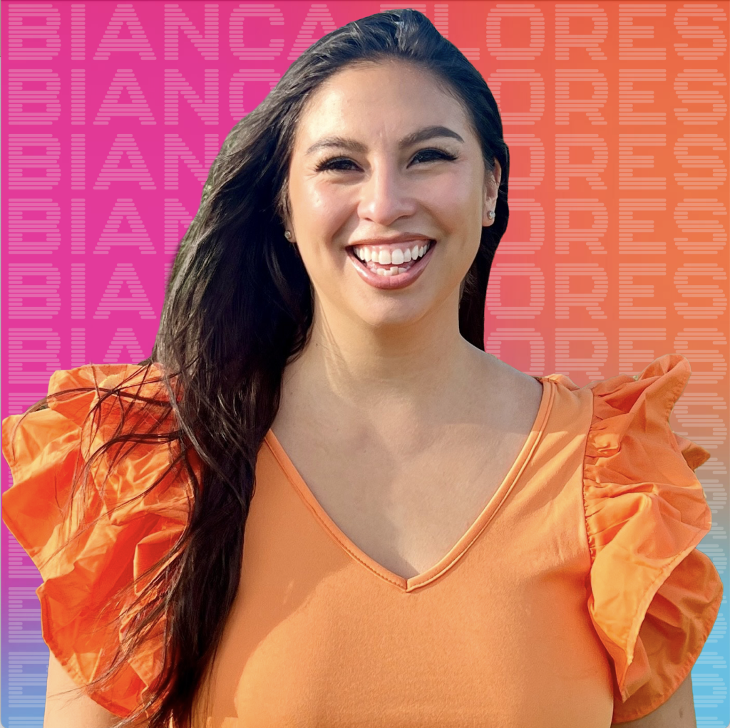 Woman with orange shirt